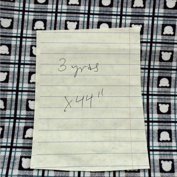 Vintage Teddy Bear Plaid Check Twill Light Denim Fabric 3 yards x 44" wide - Picture 2 of 7